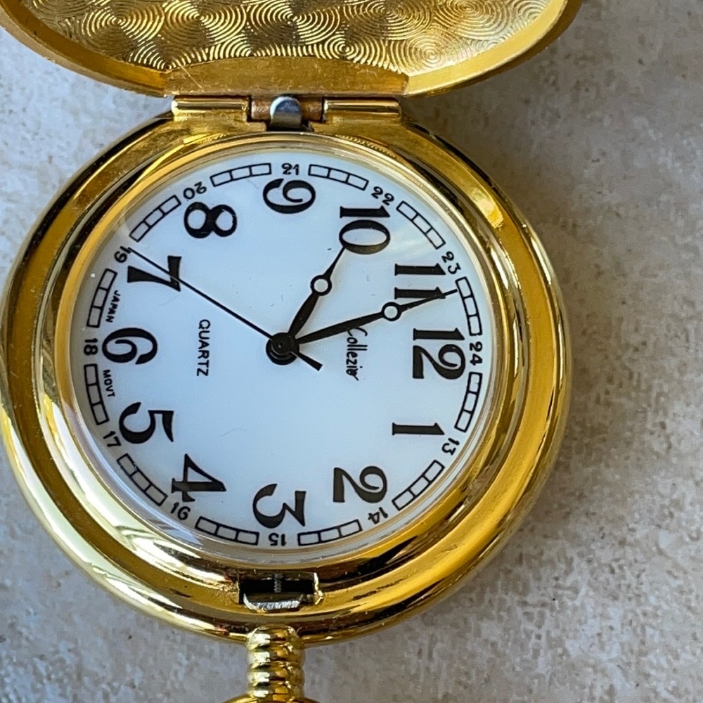 Collezio mini pocket Watch battery gold tone